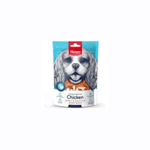 تشویقی سگ ونپی با طعم مرغ و کلسیم مدل ران مرغ Wanpy chicken jerky & calcium وزن ۱۰۰ گرم