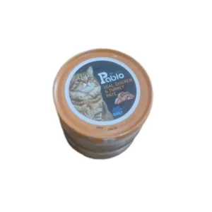 کنسرو غذای گربه بالغ پابلو مدل Pate با طعم گوشت گوساله، مرغ و بوقلمون وزن 200 گرم
